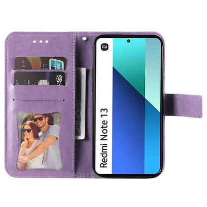 For Xiaomi Redmi Note 13 4G Cover Imprinted PU Leather Flip Stand Phone Case