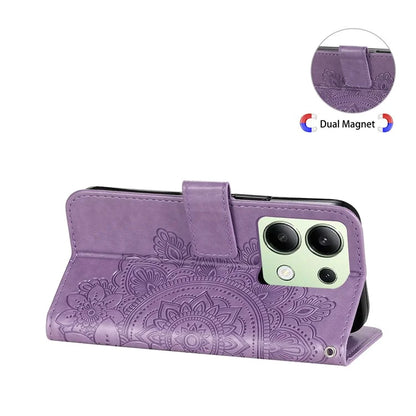 For Xiaomi Redmi Note 13 4G Cover Imprinted PU Leather Flip Stand Phone Case