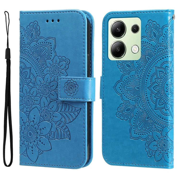 For Xiaomi Redmi Note 13 4G Cover Imprinted PU Leather Flip Stand Phone Case