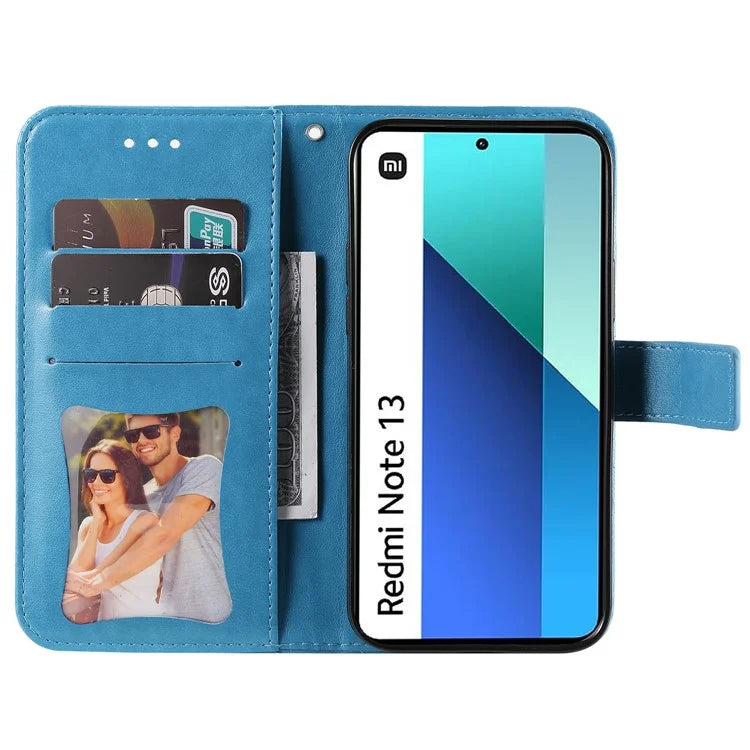 For Xiaomi Redmi Note 13 4G Cover Imprinted PU Leather Flip Stand Phone Case