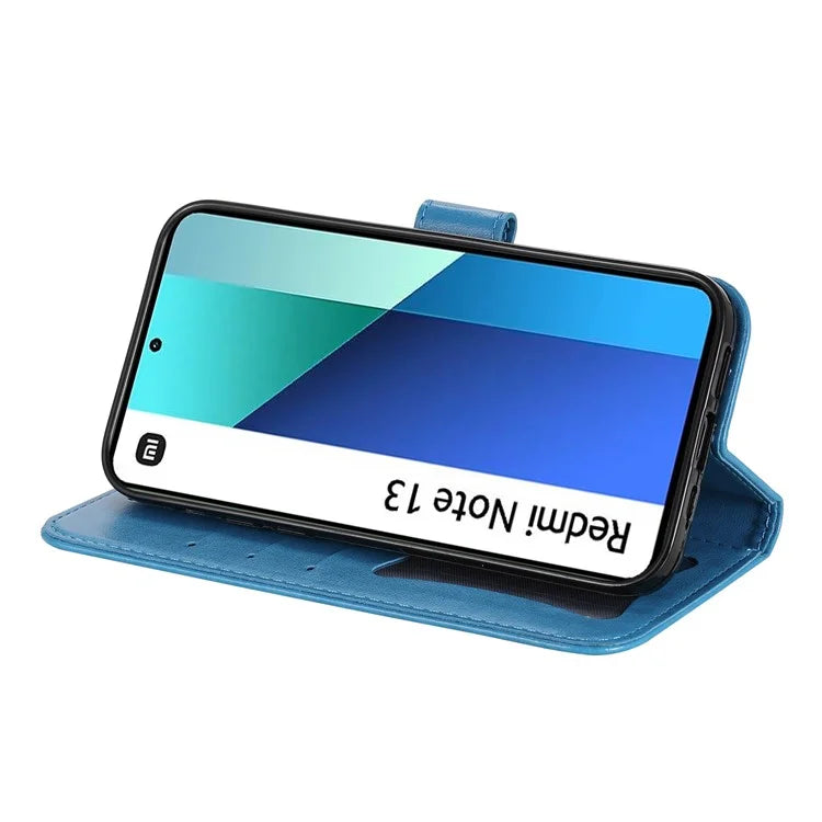 For Xiaomi Redmi Note 13 4G Cover Imprinted PU Leather Flip Stand Phone Case