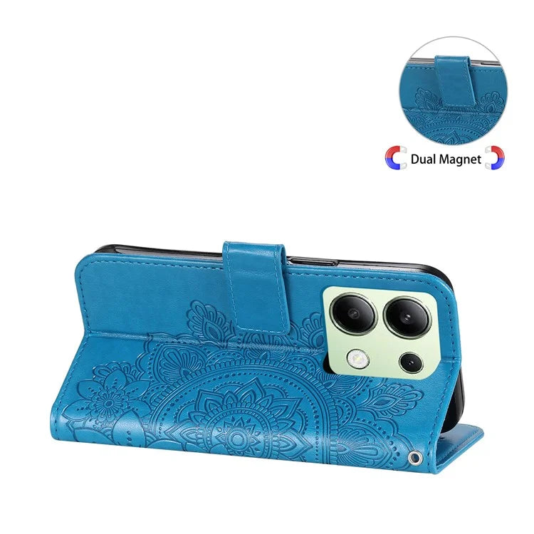 For Xiaomi Redmi Note 13 4G Cover Imprinted PU Leather Flip Stand Phone Case
