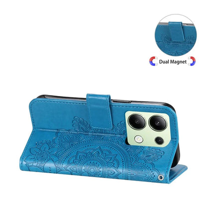 For Xiaomi Redmi Note 13 4G Cover Imprinted PU Leather Flip Stand Phone Case