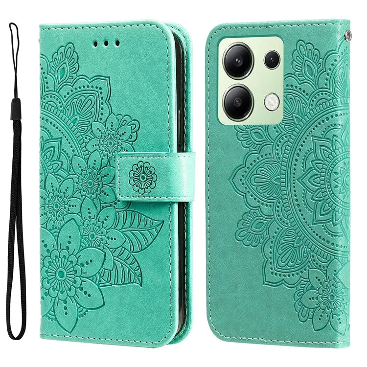 For Xiaomi Redmi Note 13 4G Cover Imprinted PU Leather Flip Stand Phone Case