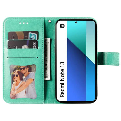 For Xiaomi Redmi Note 13 4G Cover Imprinted PU Leather Flip Stand Phone Case