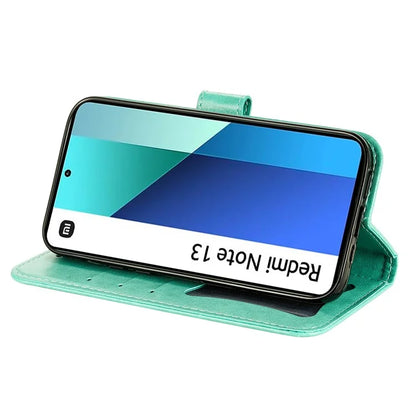 For Xiaomi Redmi Note 13 4G Cover Imprinted PU Leather Flip Stand Phone Case