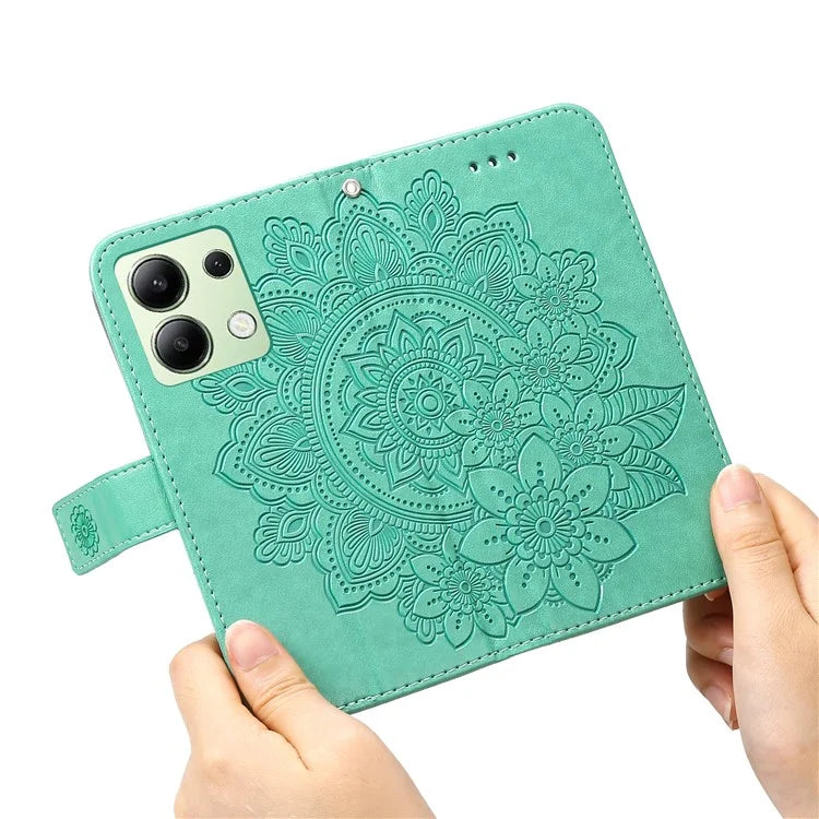 For Xiaomi Redmi Note 13 4G Cover Imprinted PU Leather Flip Stand Phone Case