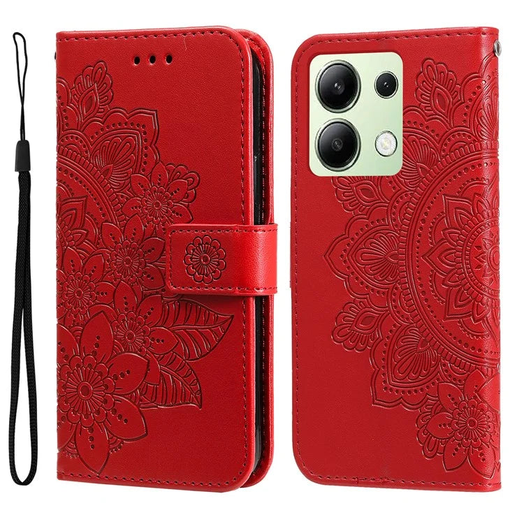 For Xiaomi Redmi Note 13 4G Cover Imprinted PU Leather Flip Stand Phone Case