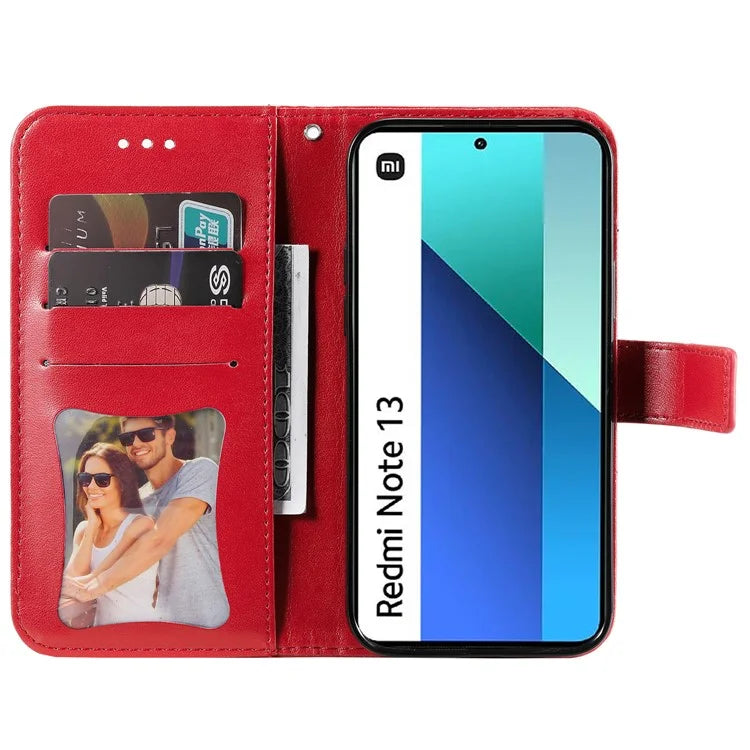 For Xiaomi Redmi Note 13 4G Cover Imprinted PU Leather Flip Stand Phone Case