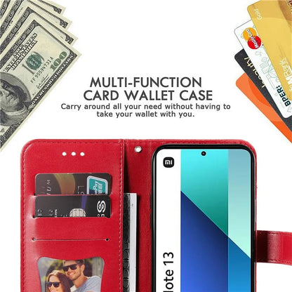 For Xiaomi Redmi Note 13 4G Cover Imprinted PU Leather Flip Stand Phone Case