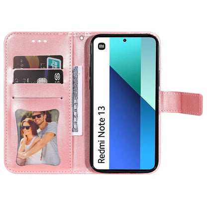 For Xiaomi Redmi Note 13 4G Cover Imprinted PU Leather Flip Stand Phone Case