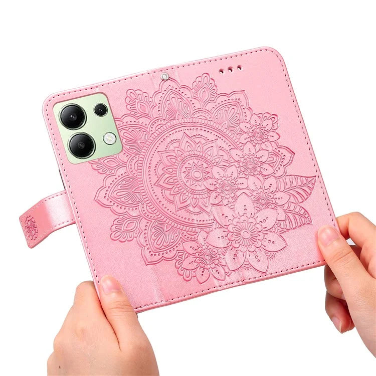 For Xiaomi Redmi Note 13 4G Cover Imprinted PU Leather Flip Stand Phone Case