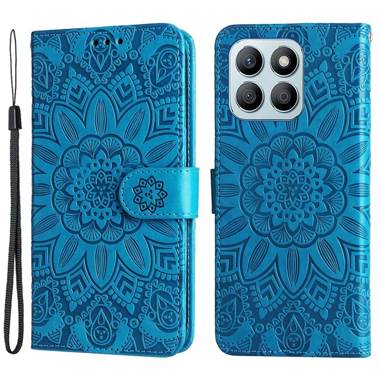 For Honor X8b 4G Wallet Case Imprinted PU Leather Phone Cover