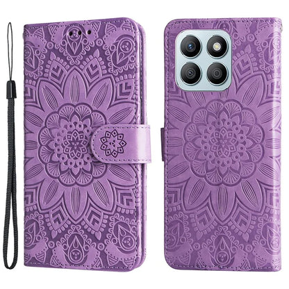 For Honor X8b 4G Wallet Case Imprinted PU Leather Phone Cover