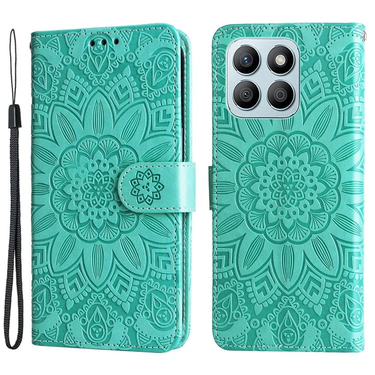 For Honor X8b 4G Wallet Case Imprinted PU Leather Phone Cover