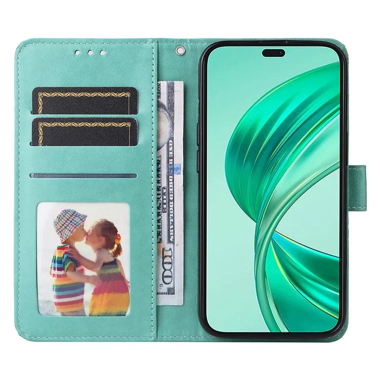 For Honor X8b 4G Wallet Case Imprinted PU Leather Phone Cover
