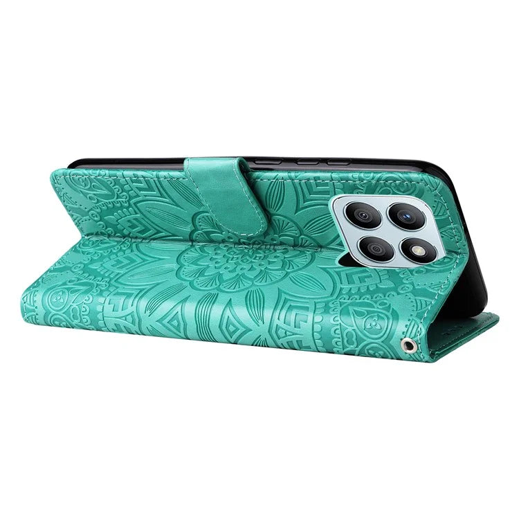 For Honor X8b 4G Wallet Case Imprinted PU Leather Phone Cover