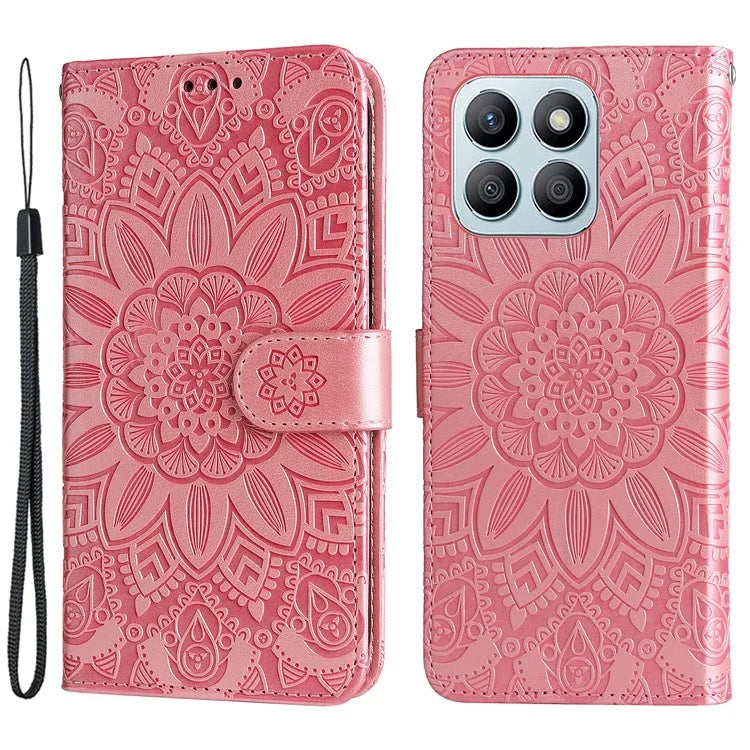 For Honor X8b 4G Wallet Case Imprinted PU Leather Phone Cover