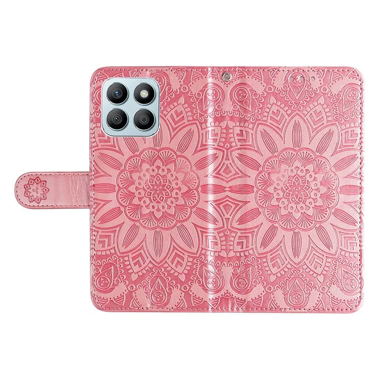 For Honor X8b 4G Wallet Case Imprinted PU Leather Phone Cover