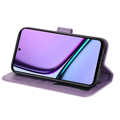 For Realme C67 4G Case Flower Leather Phone Cover with Hand Strap