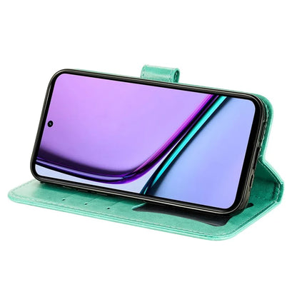 For Realme C67 4G Case Flower Leather Phone Cover with Hand Strap