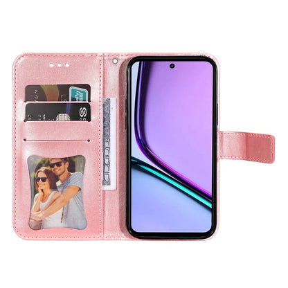 For Realme C67 4G Case Flower Leather Phone Cover with Hand Strap