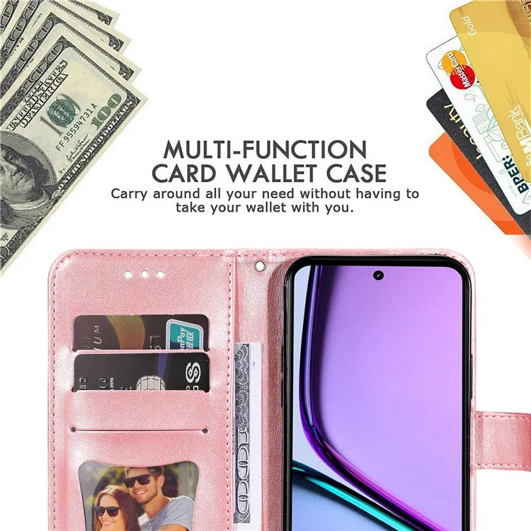 For Realme C67 4G Case Flower Leather Phone Cover with Hand Strap