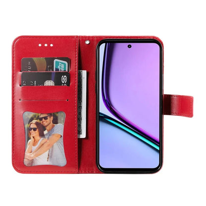 For Realme C67 4G Case Flower Leather Phone Cover with Hand Strap