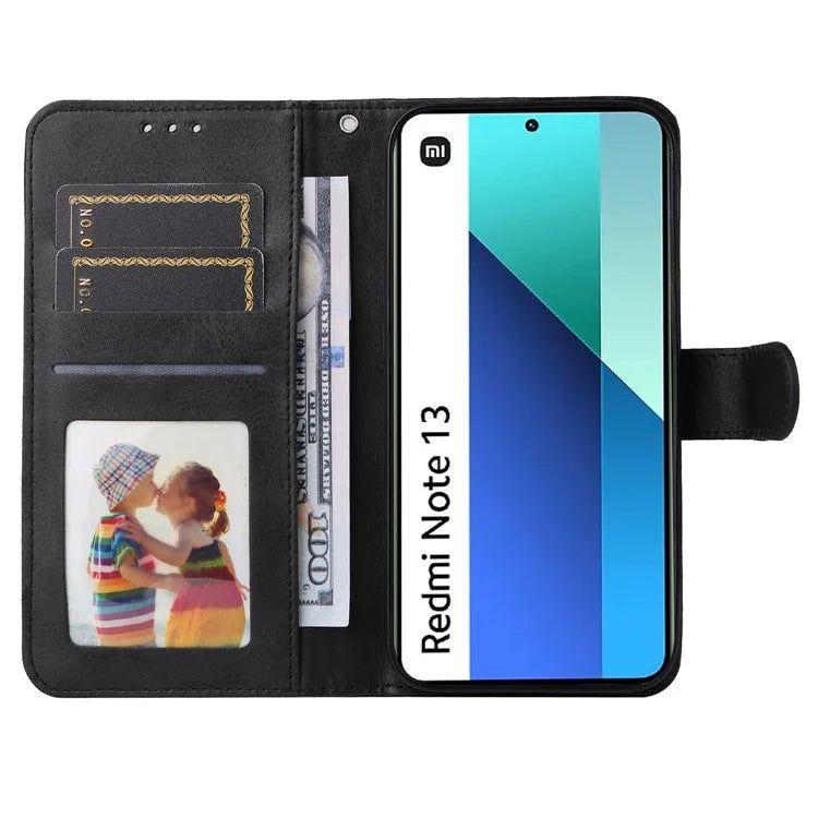 For Xiaomi Redmi Note 13 4G Case PU Leather Cover with Wallet Card Slots