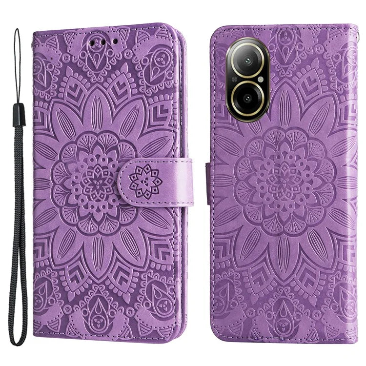 For Realme C67 4G Cell Phone Case Imprinted PU Leather Stand Cover