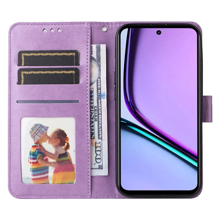 For Realme C67 4G Cell Phone Case Imprinted PU Leather Stand Cover