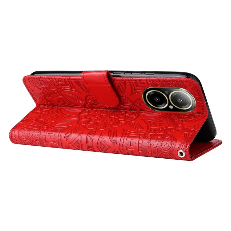 For Realme C67 4G Cell Phone Case Imprinted PU Leather Stand Cover