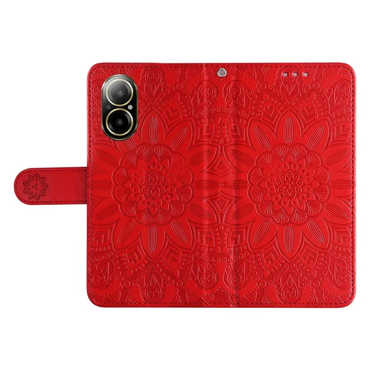 For Realme C67 4G Cell Phone Case Imprinted PU Leather Stand Cover