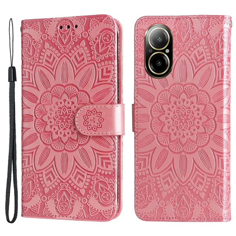 For Realme C67 4G Cell Phone Case Imprinted PU Leather Stand Cover