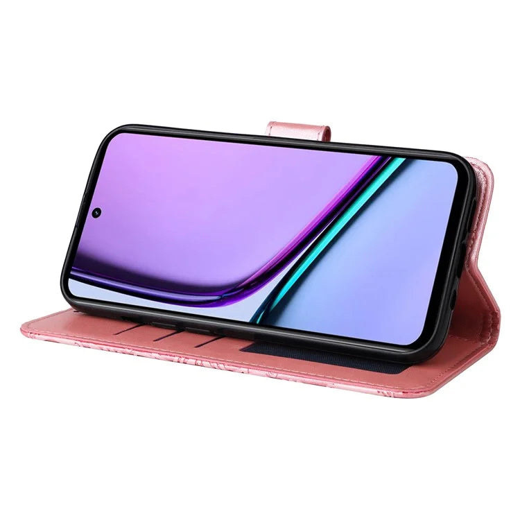For Realme C67 4G Cell Phone Case Imprinted PU Leather Stand Cover