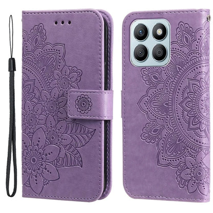 For Honor X8b 4G Case Leather Flower Card Slots Phone Shell