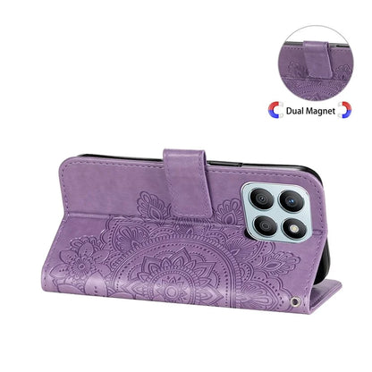 For Honor X8b 4G Case Leather Flower Card Slots Phone Shell