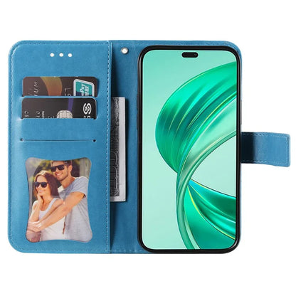 For Honor X8b 4G Case Leather Flower Card Slots Phone Shell