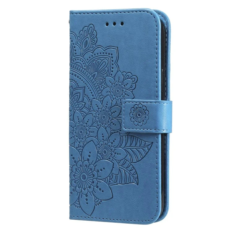 For Honor X8b 4G Case Leather Flower Card Slots Phone Shell