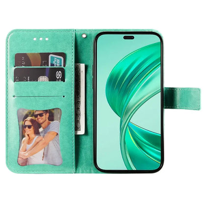 For Honor X8b 4G Case Leather Flower Card Slots Phone Shell