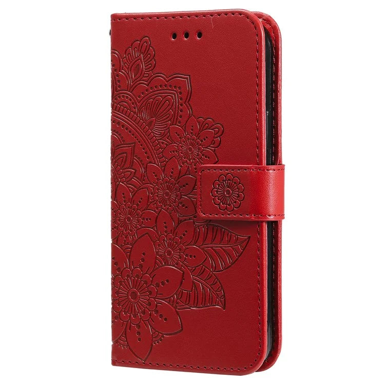 For Honor X8b 4G Case Leather Flower Card Slots Phone Shell