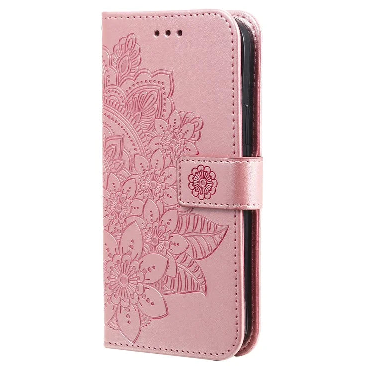 For Honor X8b 4G Case Leather Flower Card Slots Phone Shell