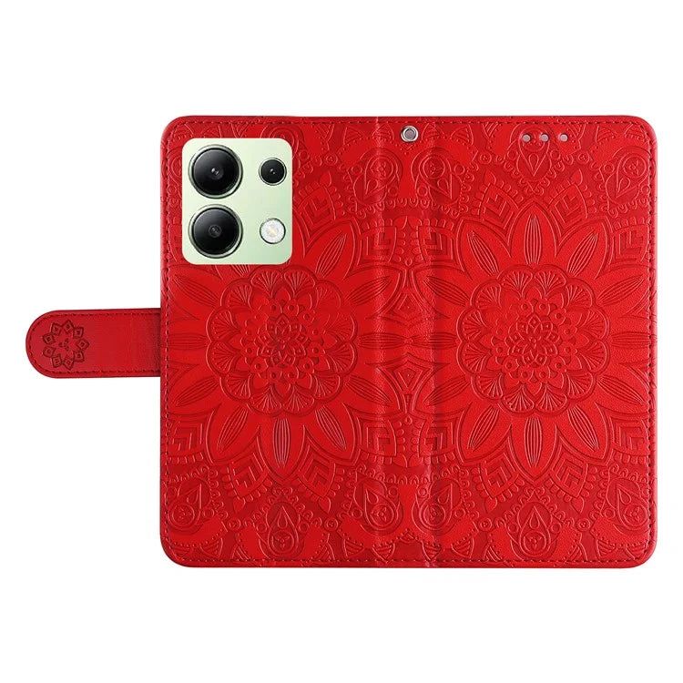 For Xiaomi Redmi Note 13 4G Case Wallet Imprinted Phone Cover with Hand Strap