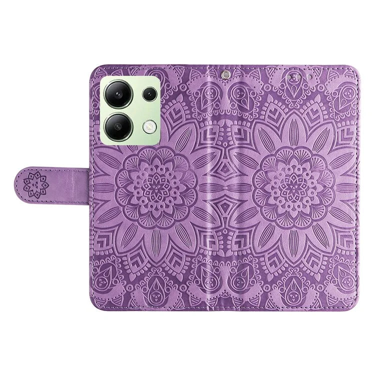 For Xiaomi Redmi Note 13 4G Case Wallet Imprinted Phone Cover with Hand Strap