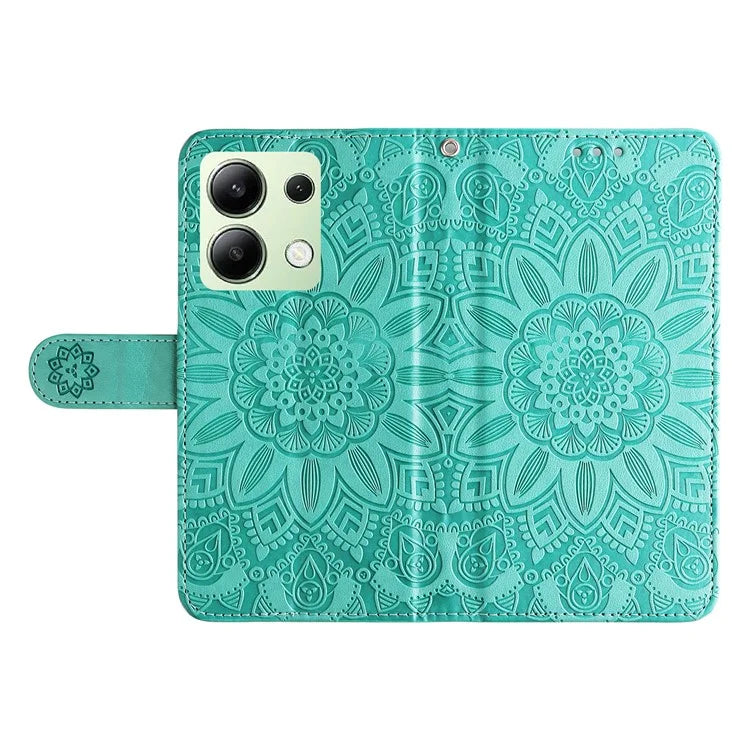 For Xiaomi Redmi Note 13 4G Case Wallet Imprinted Phone Cover with Hand Strap