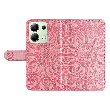 For Xiaomi Redmi Note 13 4G Case Wallet Imprinted Phone Cover with Hand Strap