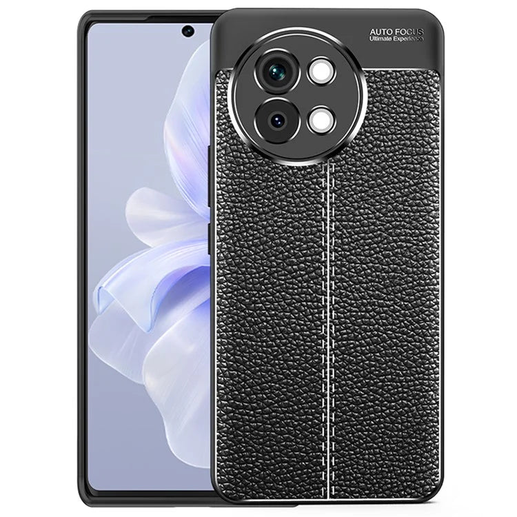 For vivo S18e 5G Soft TPU Case Litchi Texture Protective Phone Cover