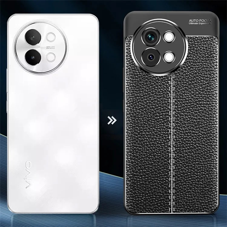 For vivo S18e 5G Soft TPU Case Litchi Texture Protective Phone Cover