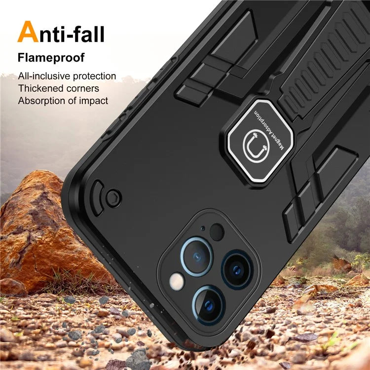 For iPhone 12 Pro Kickstand Phone Case Support Magnetic Car Mount