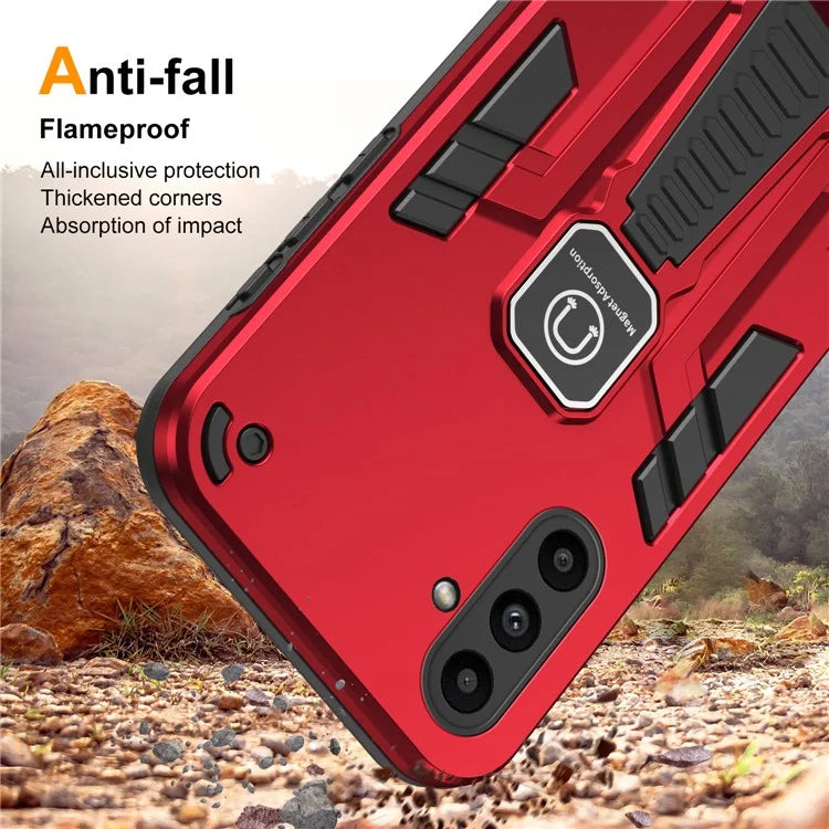For Samsung Galaxy A14 4G / 5G Phone Case PC + TPU Kickstand Cover Work with Magnetic Car Mount